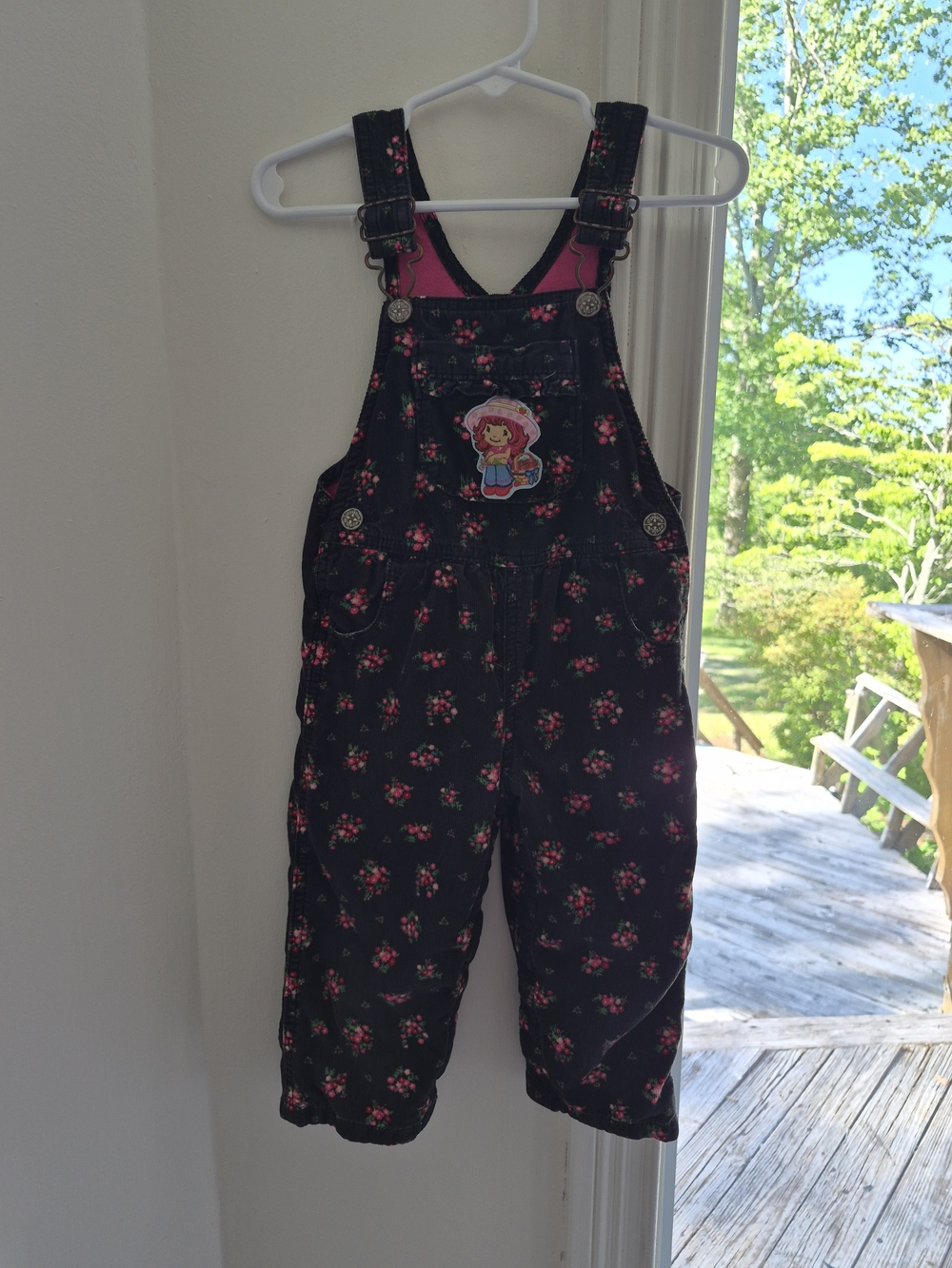 OshKosh Upcycled Y2k Strawberry Shortcake Overalls READ DESCRIPTION